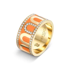 L'Arc de DAVIDOR Ring GM, 18k Yellow Gold with Zeste Lacquered Ceramic and Porta Diamonds