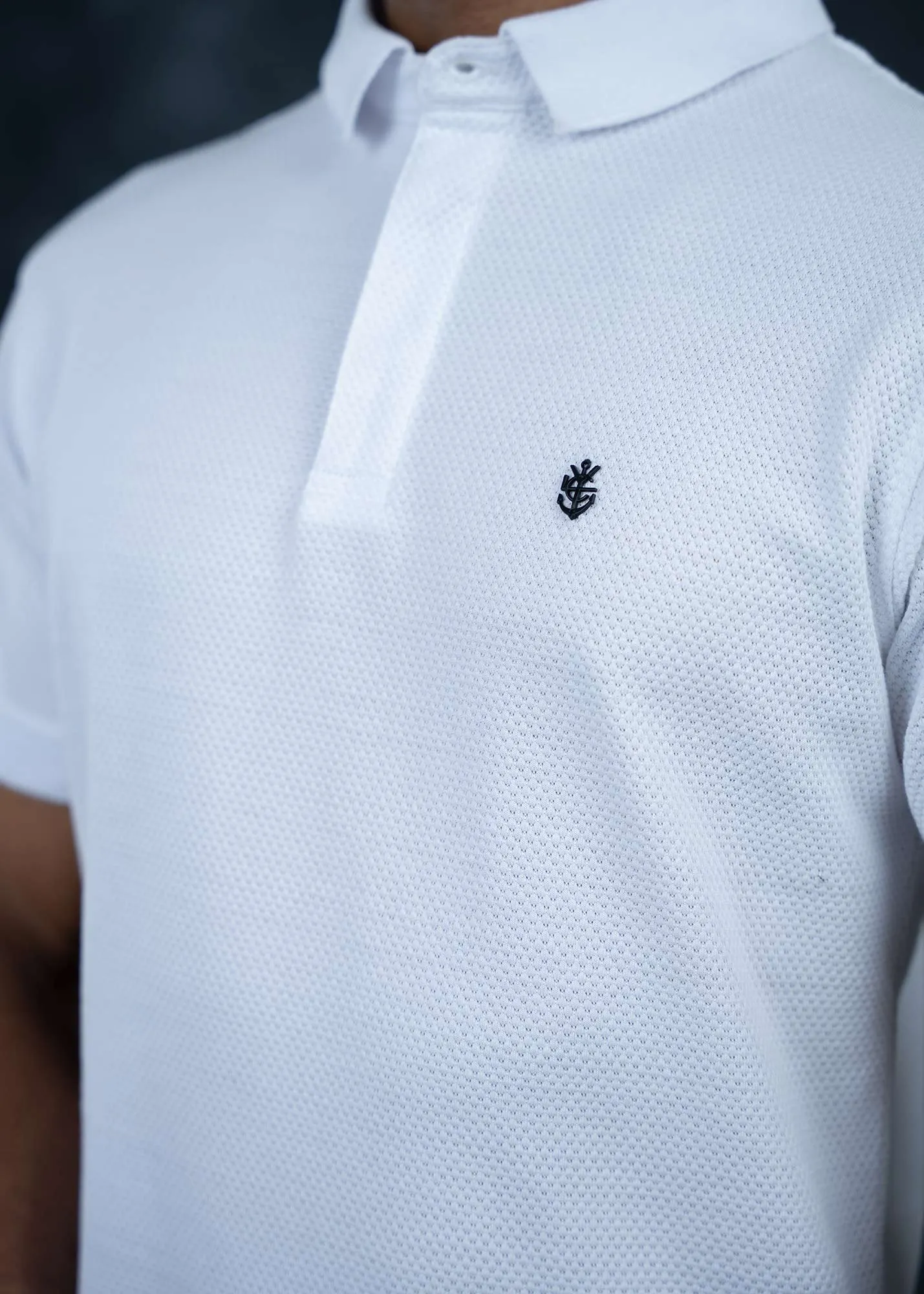 LCY | POP-CORN KNIT TAPERED POLO