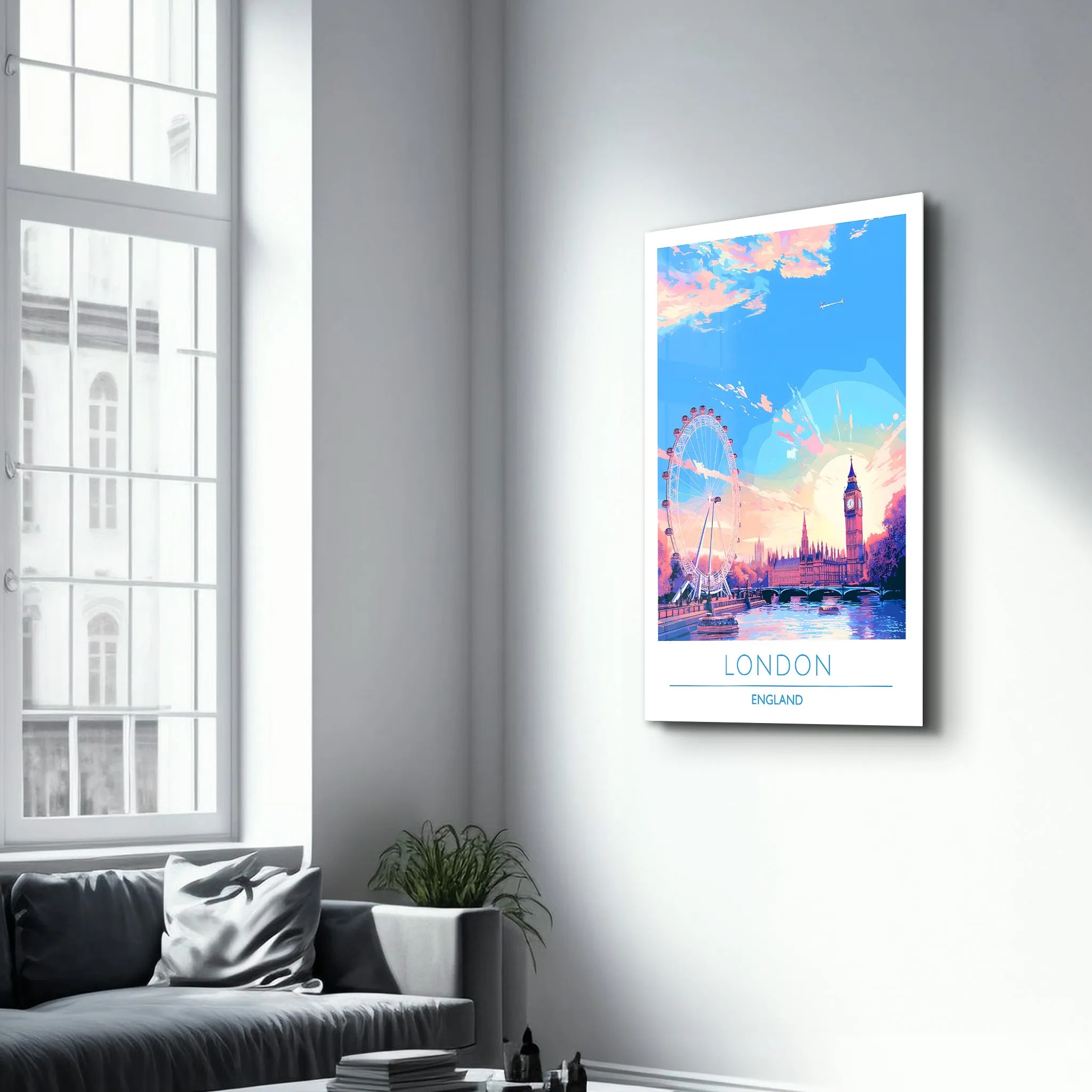 London England-Travel Posters | Glass Wall Art