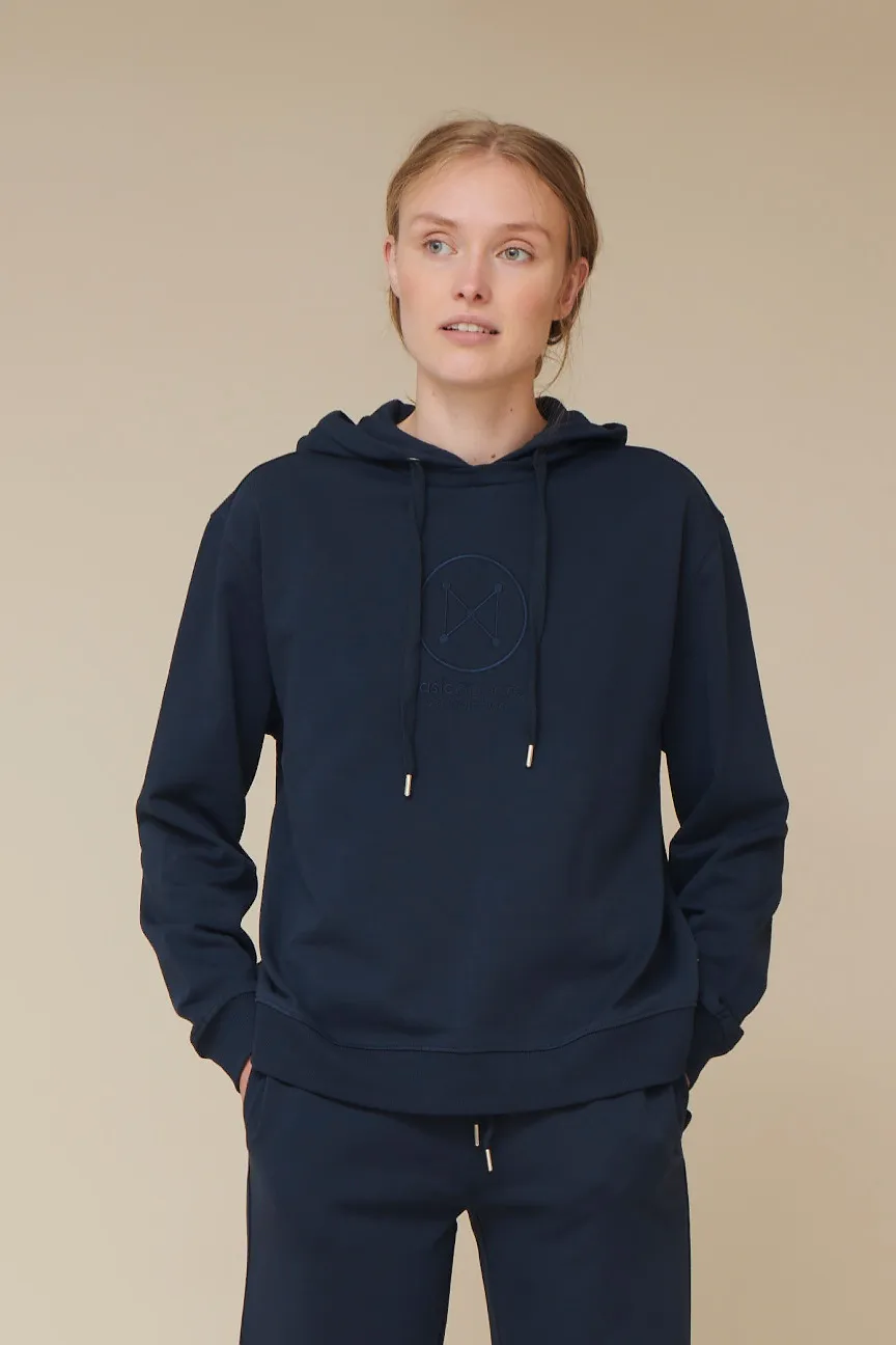 Maje Hoodie Logo - Navy