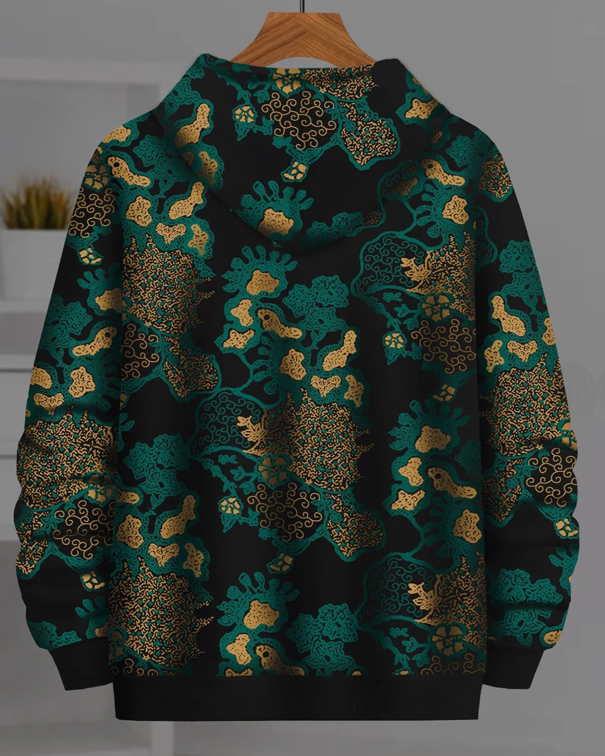 men black Floral Printed Sweatshirt