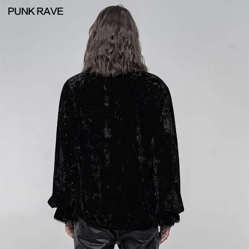 Men's Gothic Ruffles Loosed Velvet Shirts