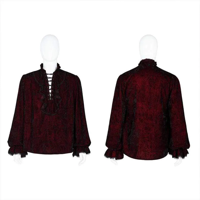 Men's Gothic Ruffles Loosed Velvet Shirts