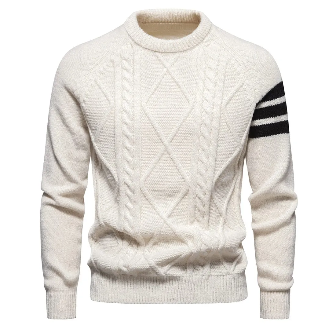 Men's Punk Contrast Color Diamond Knitted Sweater