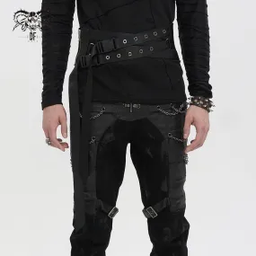 Men's Punk Eyelet Buckles Decussate Belt