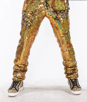 Men's Sequin Pants - Gold/Silver