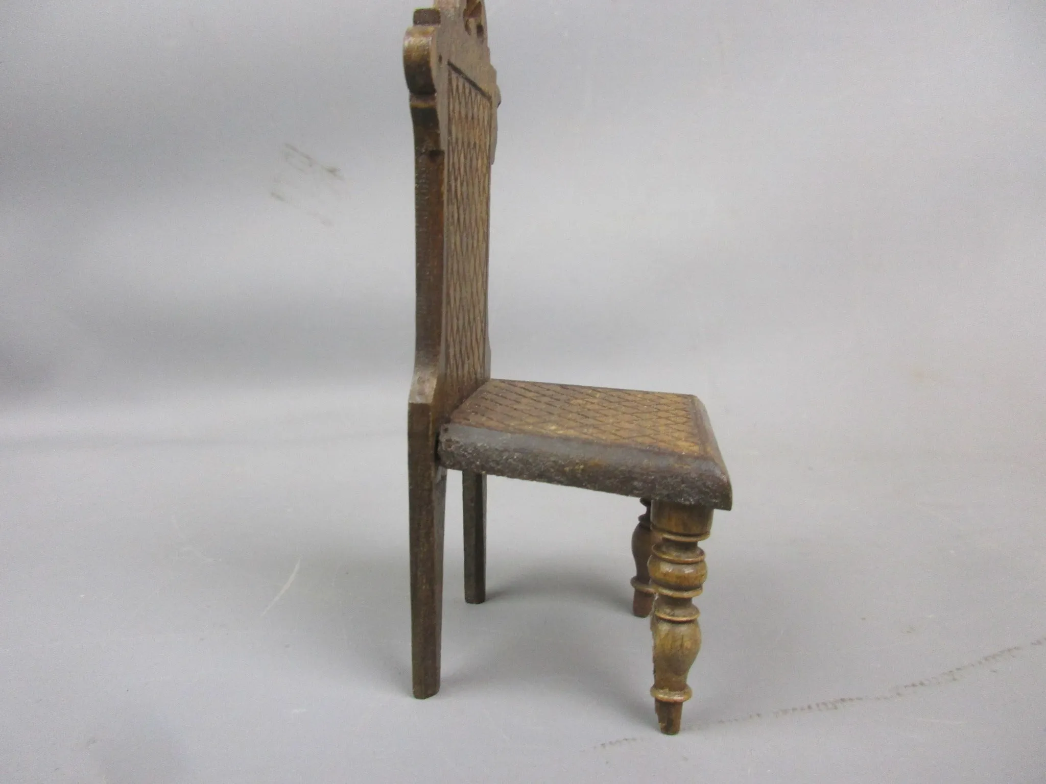 Miniature Wooden Dolls Chair Antique Art Deco c1930