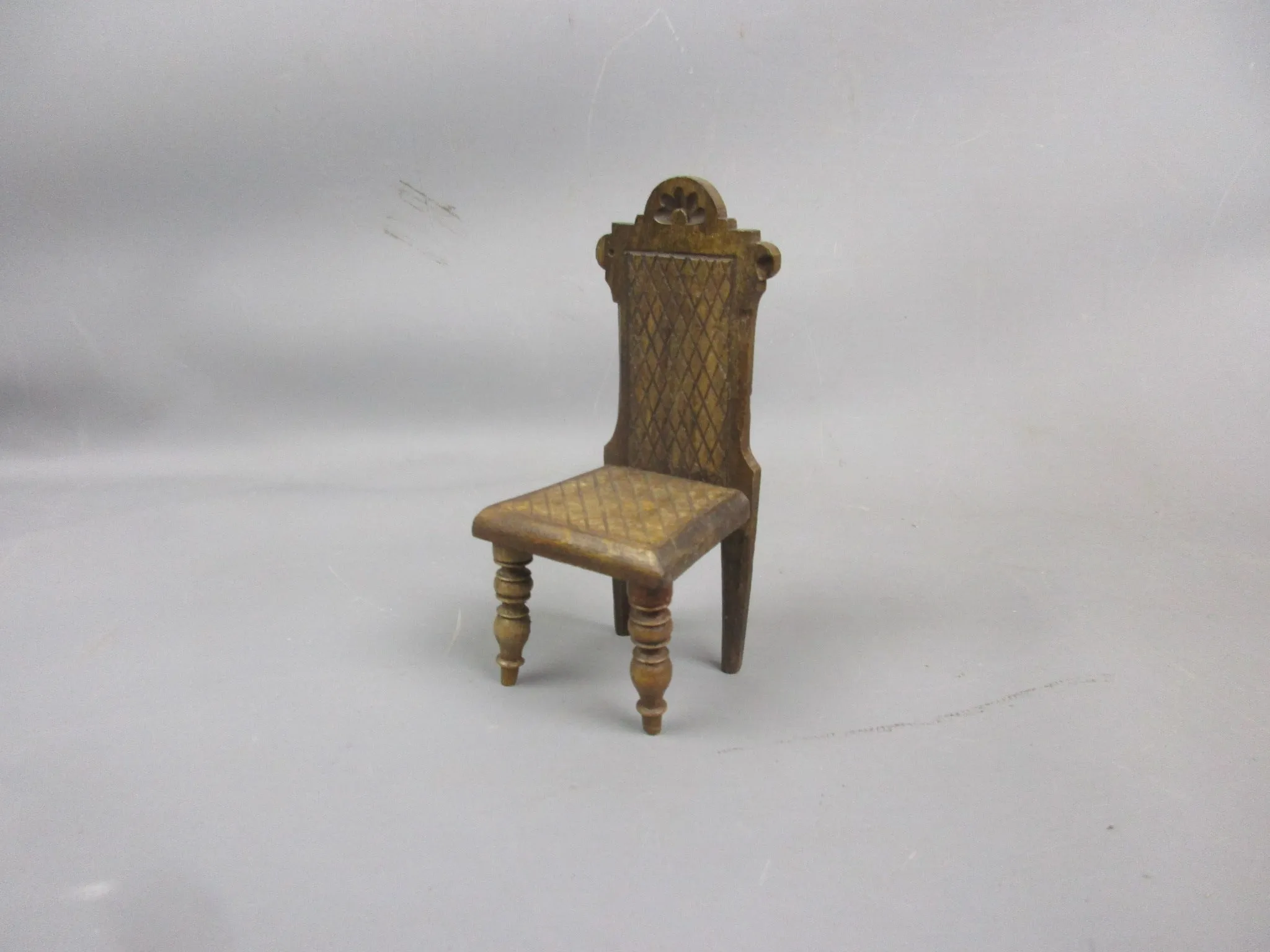 Miniature Wooden Dolls Chair Antique Art Deco c1930