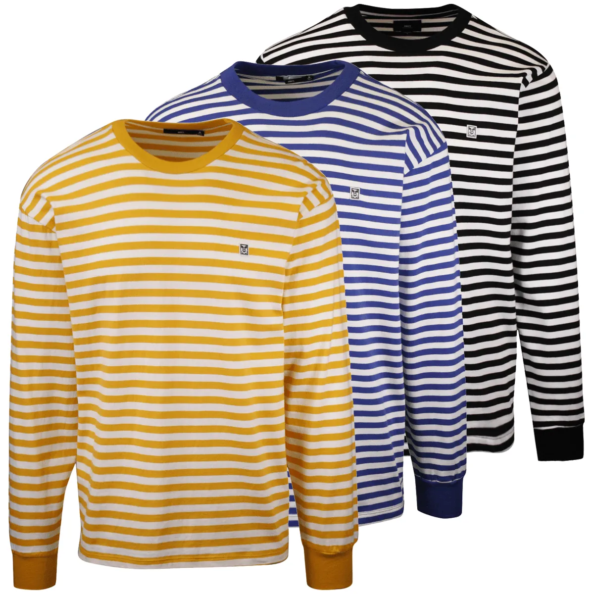 OBEY Men's 89 Icon II Striped L/S T-Shirt (S01)