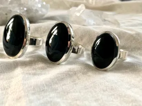 Onyx Adjustable Naevia Rings - Oval