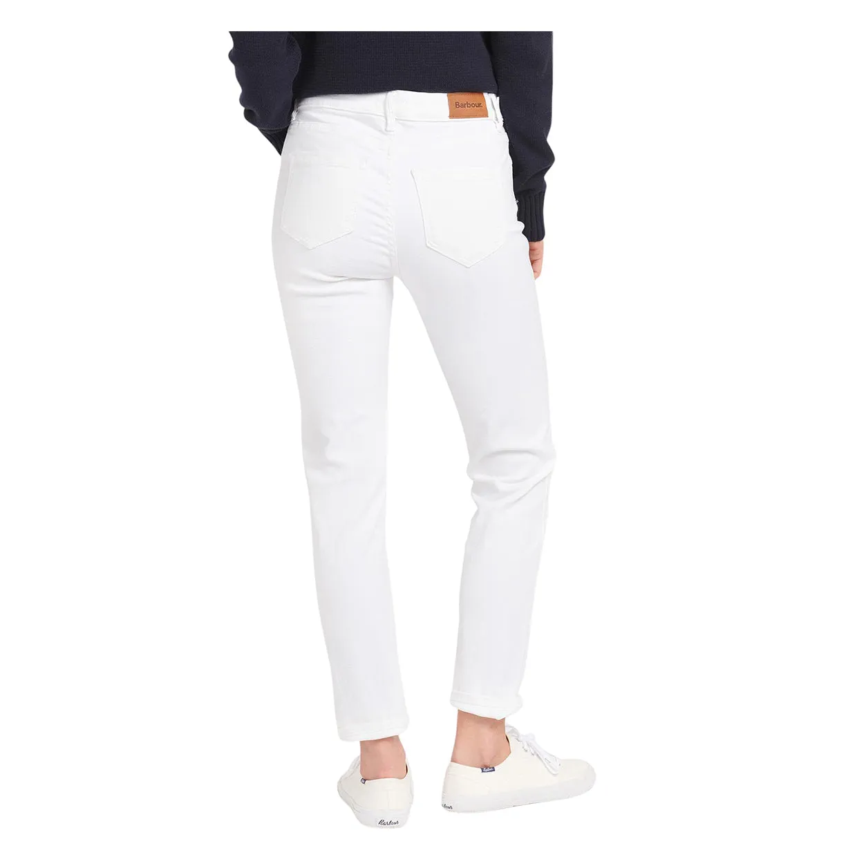 Pantaloni Donna Barbour Essential Slim Bianco