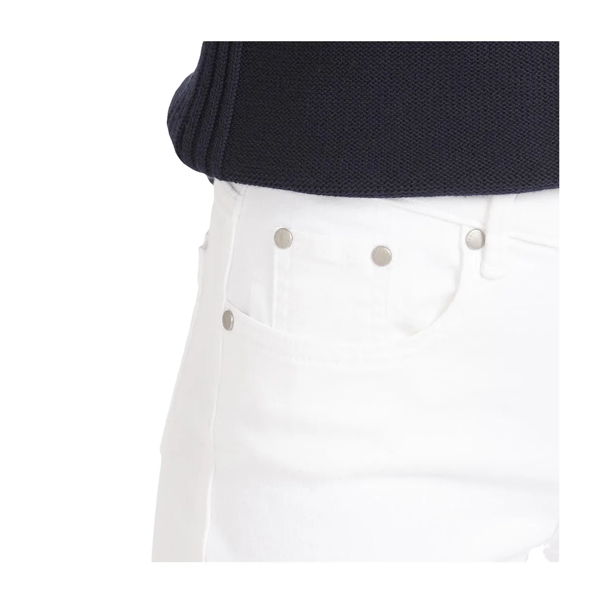 Pantaloni Donna Barbour Essential Slim Bianco