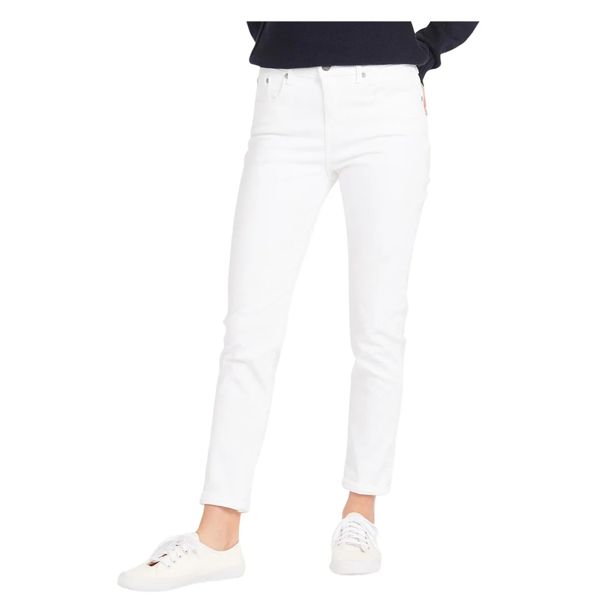 Pantaloni Donna Barbour Essential Slim Bianco