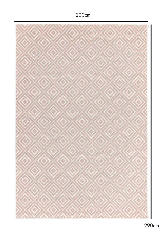 Pink Diamond Indoor/Outdoor Garden Rug - 3 Sizes Available