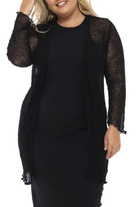 Plus Size Sheer Open Front Jacket Shrug