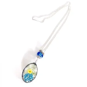 "Lost  Garden" Pendant Necklace (Blue)