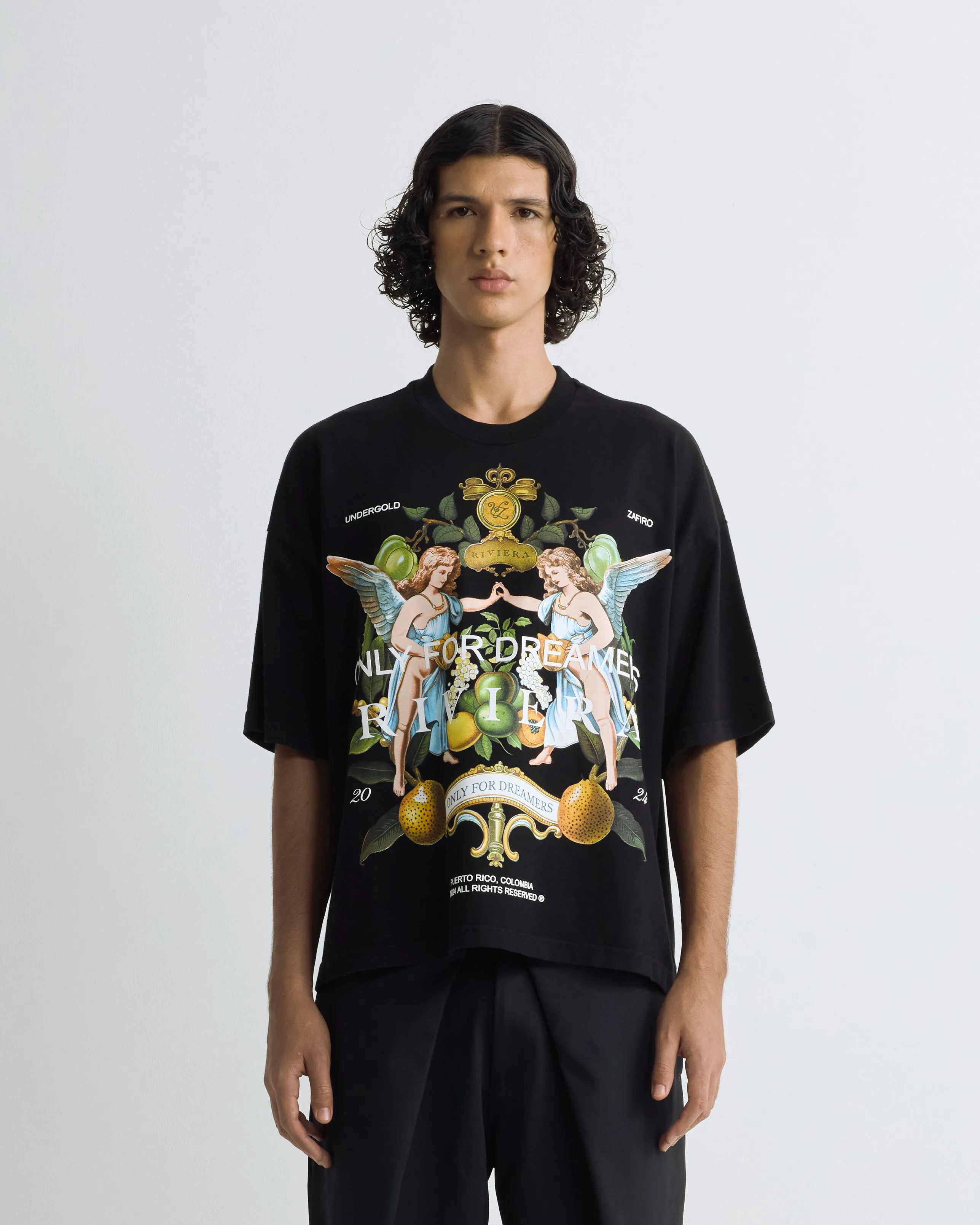 Riviera Fruit Angels Boxy Tshirt Black