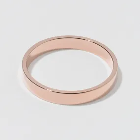 Rose Gold Flat Wedding Band - Polished 3mm