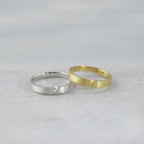 Single bevelled edge Ring - 14K/ 18K Gold