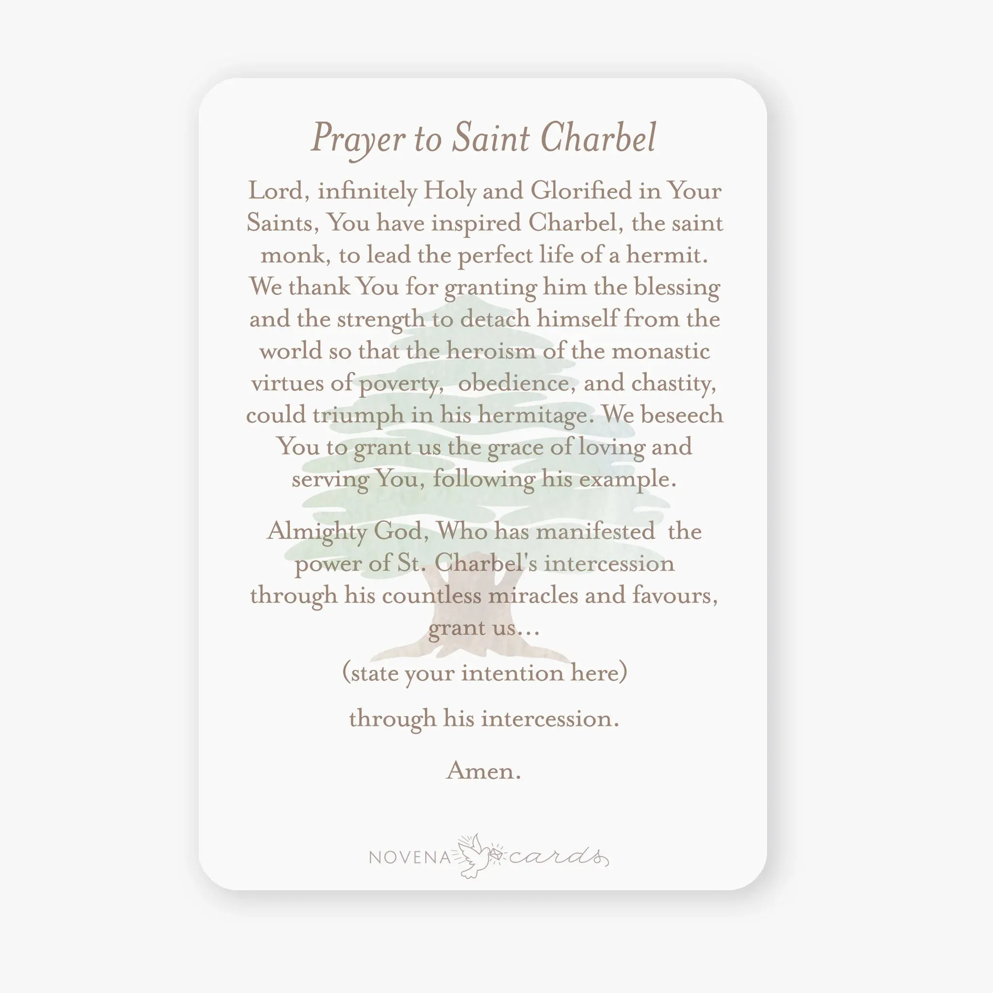 St. Charbel Prayer Card | Pray For Us