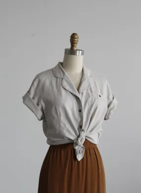 stone linen blouse