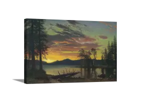 Twilight, Lake Tahoe | Albert Bierstadt Masters Classic Art in Gallery Wrapped Canvas | Various Sizes