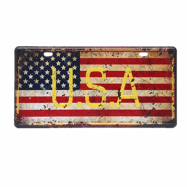 United States of America Decorative Tin Metal License Plate