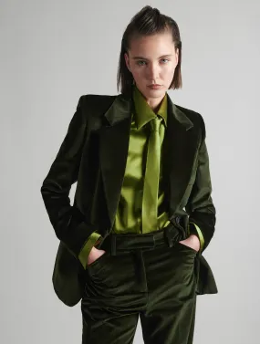 Veste cintrée en velours vert