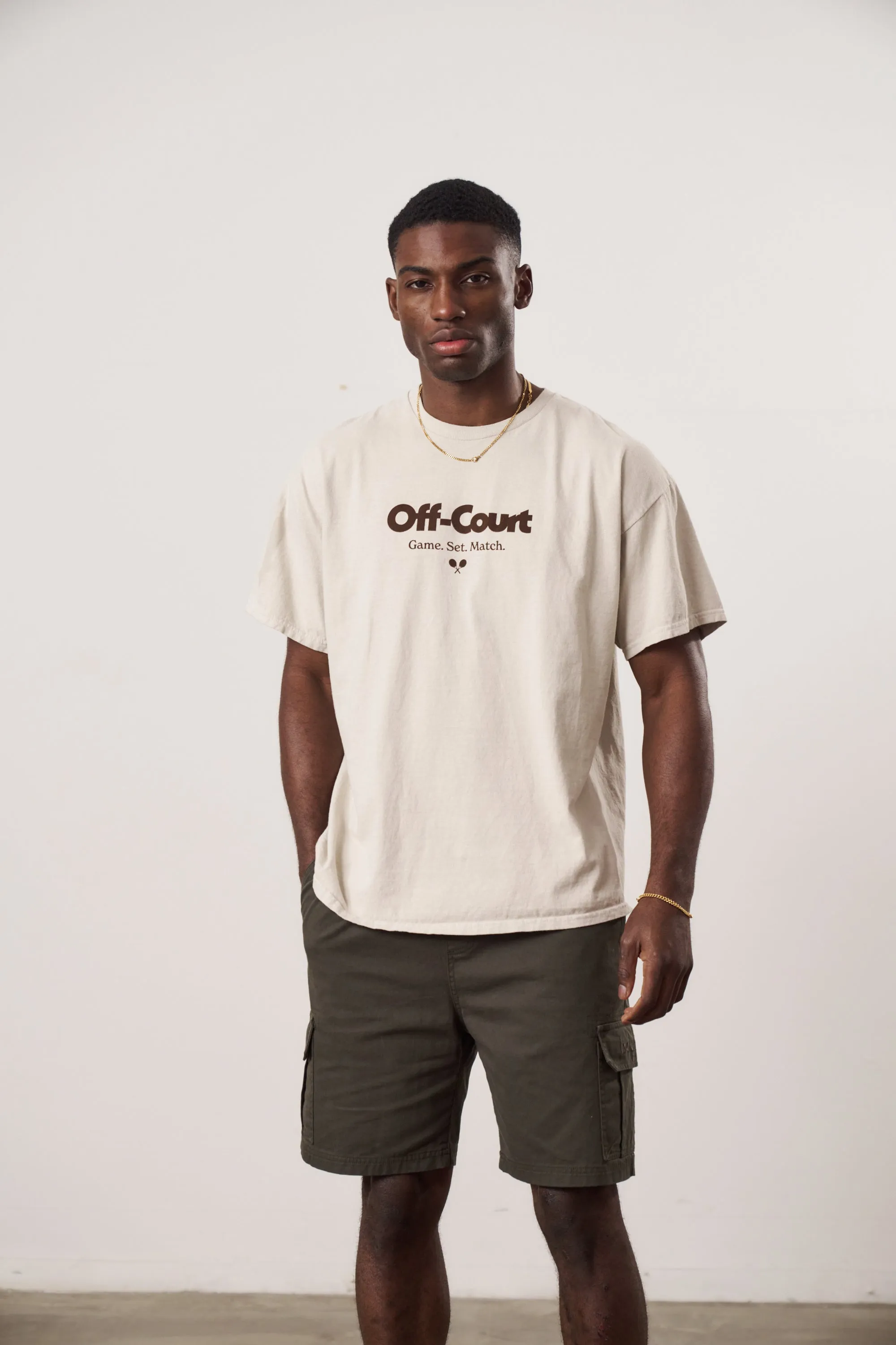 Vice 84 'Off Court GSM' Vintage Washed Tee Twinpack - Pink/Cream