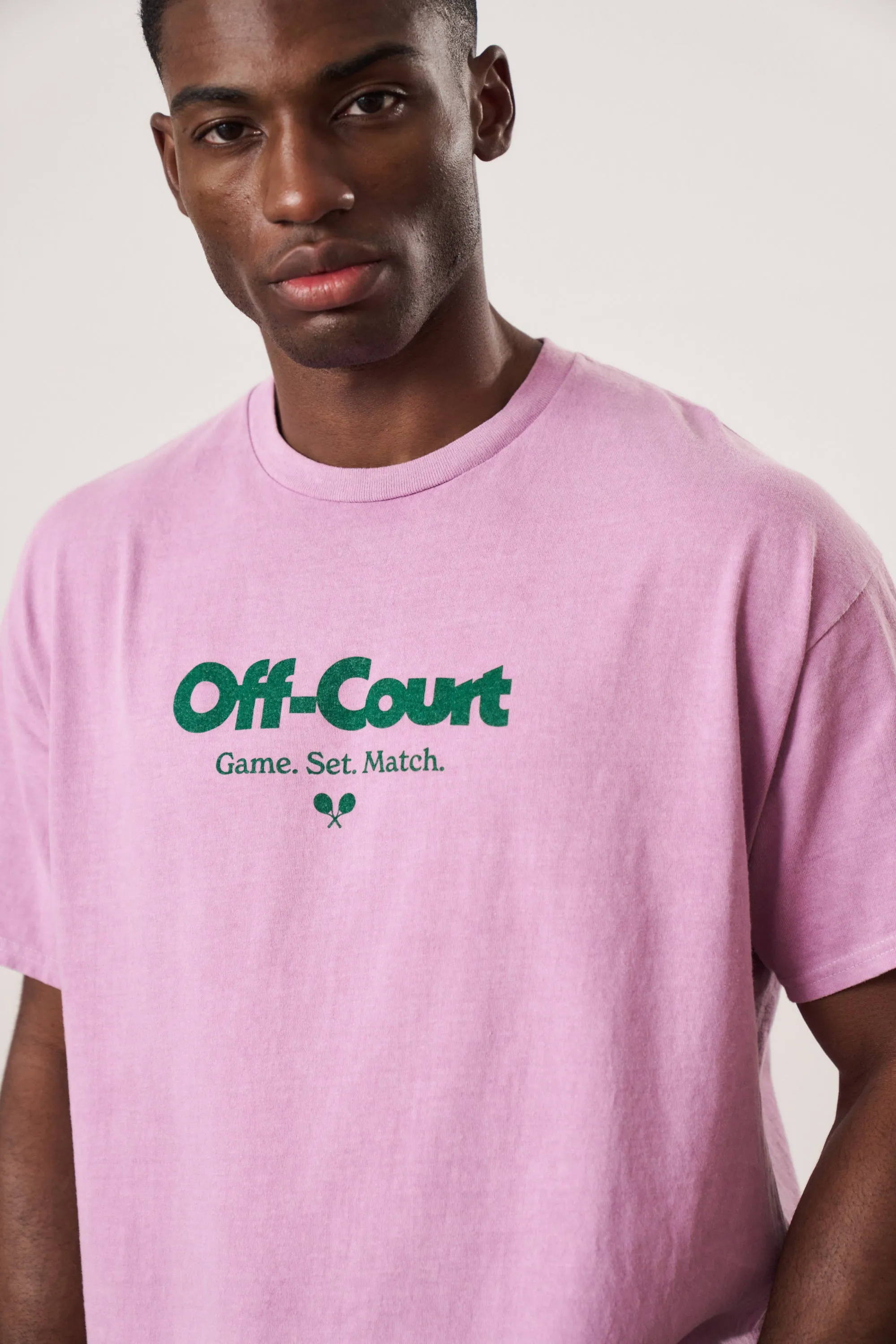 Vice 84 'Off Court GSM' Vintage Washed Tee Twinpack - Pink/Cream